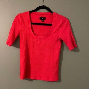 7 for all mankind red scoop neck top